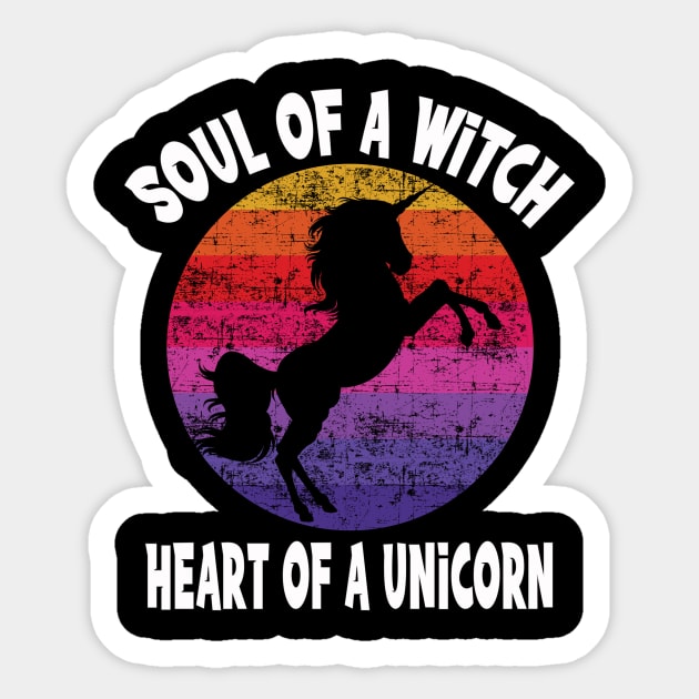 Soul Of A Witch...Heart of A Unicorn Sticker by tarekmonam